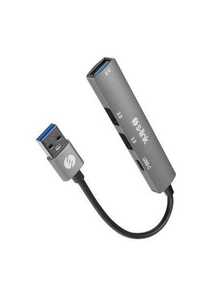 S-Lınk SW-U322 2-Usb2.0,1-Usb3.0, 1-Type-C Metal USB Hub Çoklayıcı