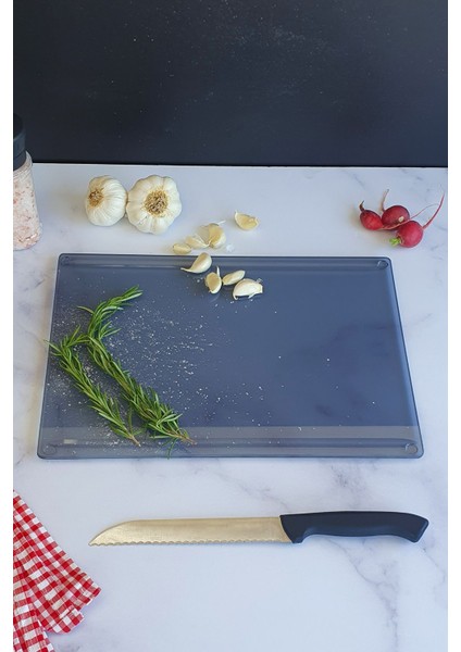 Kanallı Cam Kesme Tahtası - Cam Kesme Tablası | Füme Cam | 25CM x 35CM | Patentli Ürün modelleri