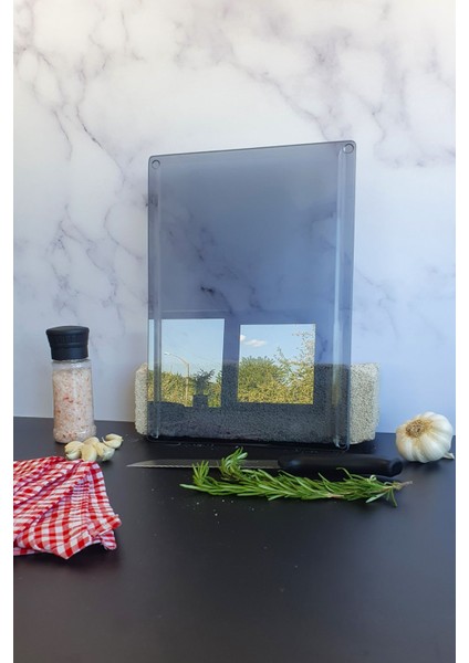 Kanallı Cam Kesme Tahtası - Cam Kesme Tablası | Füme Cam | 25CM x 35CM | Patentli Ürün fırsatları