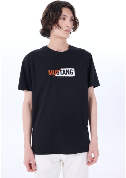 Bisiklet Yaka Baskılı Siyah Erkek T-Shirt M5SM-TST1304 modelleri