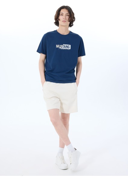 Bisiklet Yaka Baskılı Lacivert Erkek T-Shirt M5SM-TST1304 fiyatları