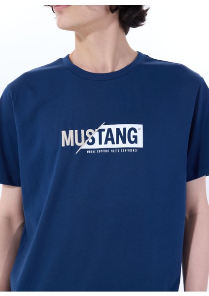 Bisiklet Yaka Baskılı Lacivert Erkek T-Shirt M5SM-TST1304 fırsatları