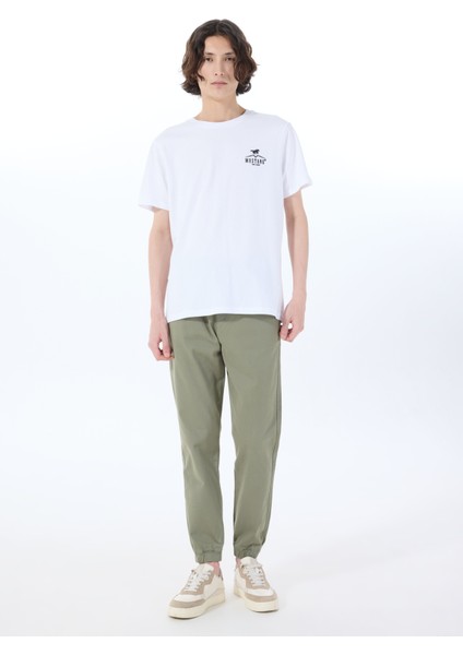 Bisiklet Yaka Baskılı Beyaz Erkek T-Shirt M5SM-TST1844 fiyatları