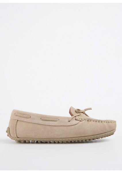 Deri Bej Kadın Loafer D-Raron