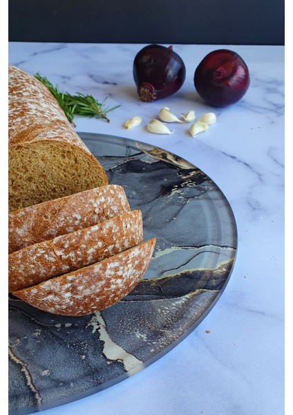 Kanallı Cam Kesme Tahtası - Cam Kesme Tablası | Gri Gold Mermer | ÇAP32CM | Patentli Ürün fiyatları