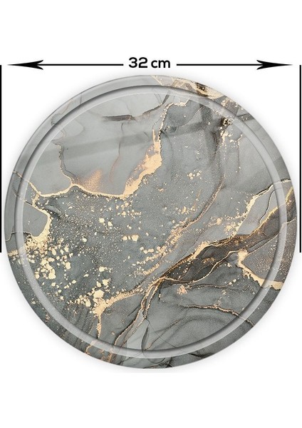 Kanallı Cam Kesme Tahtası - Cam Kesme Tablası | Gri Gold Mermer | ÇAP32CM | Patentli Ürün indirimleri