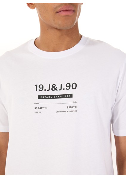 Bisiklet Yaka Beyaz Erkek T-Shirt 12288506_JCOOLE Tee Ss Crew Neck Bs