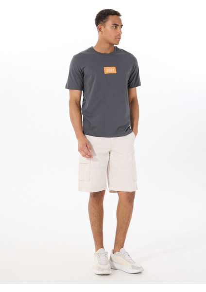 Bisiklet Yaka Füme Erkek T-Shirt 12288519_JPRBLUZOEY Tee Ss Crew Nec