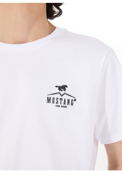 Bisiklet Yaka Baskılı Beyaz Erkek T-Shirt M5SM-TST1844 fırsatları