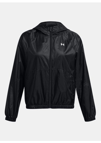 1382698-001 Ua Rival Sport Windbrea Fermuarlı Yaka Loose Fit Siyah Kadın Rüzgarlık modelleri