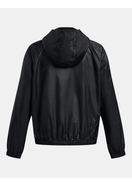 1382698-001 Ua Rival Sport Windbrea Fermuarlı Yaka Loose Fit Siyah Kadın Rüzgarlık fırsatları