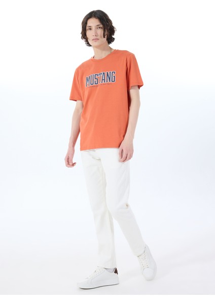 Bisiklet Yaka Baskılı Turuncu Erkek T-Shirt M5SM-TST1291 fiyatları