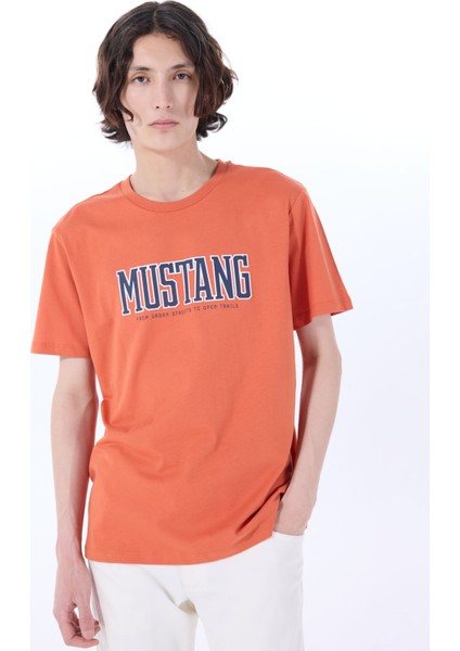 Bisiklet Yaka Baskılı Turuncu Erkek T-Shirt M5SM-TST1291 modelleri