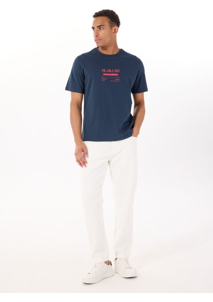 Bisiklet Yaka Lacivert Erkek T-Shirt 12288506_JCOOLE Tee Ss Crew Neck Bs