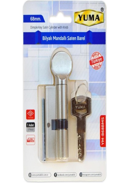 Yuma Bilyalı Mandallı Barel Saten YM-B68BMS