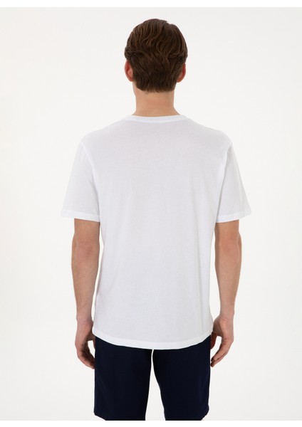 V Yaka Beyaz Erkek T-Shirt GTS02