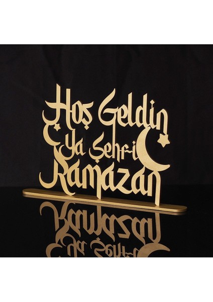 Hoş Geldin Ya Şehri Ramazan Metal Masaüstü Islami Dekor - 30 x 19 cm - Ramazan Süslemeleri - WAMH129 fiyatları