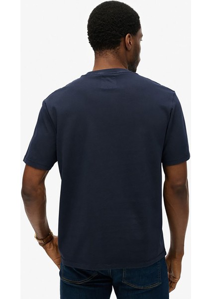Bisiklet Yaka Lacivert Erkek T-Shirt M1012176A-D9I_ATHLETIC Ess Tee fırsatları