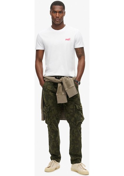 Bisiklet Yaka Beyaz Erkek T-Shirt M1011245A-C1M_ESSENTIAL Logo Emb Te fiyatları