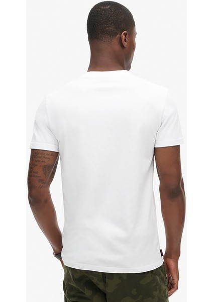 Bisiklet Yaka Beyaz Erkek T-Shirt M1011245A-C1M_ESSENTIAL Logo Emb Te fırsatları