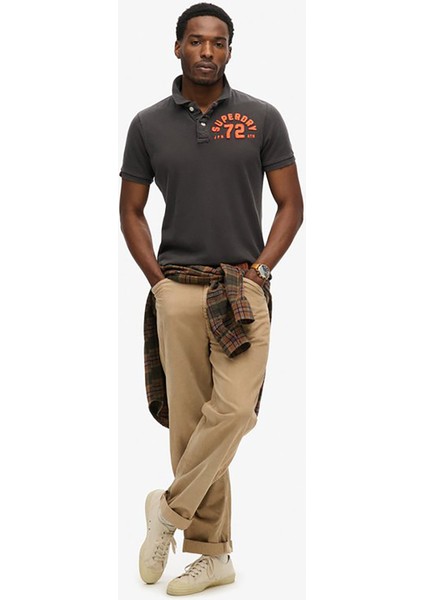Polo Yaka Siyah Erkek T-Shirt M1110396A-AFB_VINTAGE Athletıc Polo