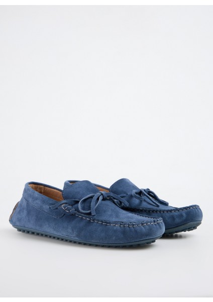 Deri Mavi Erkek Loafer Sıne