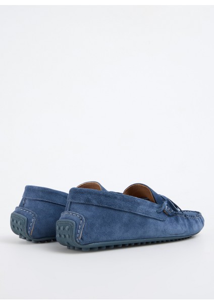 Deri Mavi Erkek Loafer Sıne