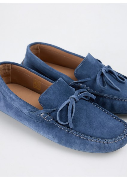 Deri Mavi Erkek Loafer Sıne