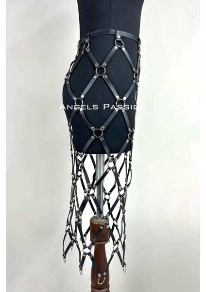 Harness Etek, Deri Örgü Harness Etek, Şık Tayt Üzeri Etek - BRF410 modelleri