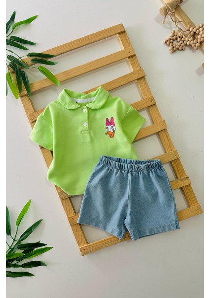 Lacost Mnn Mck Pano Desenli Unisex Bebe pamuklu takım - Yeşil