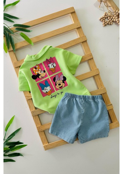 Lacost Mnn Mck Pano Desenli Unisex Bebe pamuklu takım - Yeşil fiyatları