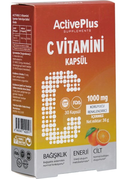 Actıve Plus C Vıtamını 30 Kap.