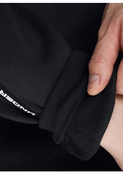 1389357-001 Ua Icon Fleece Crew Tap Yuvarlak Yaka Fitted Siyah Erkek Sweatshirt fırsatları