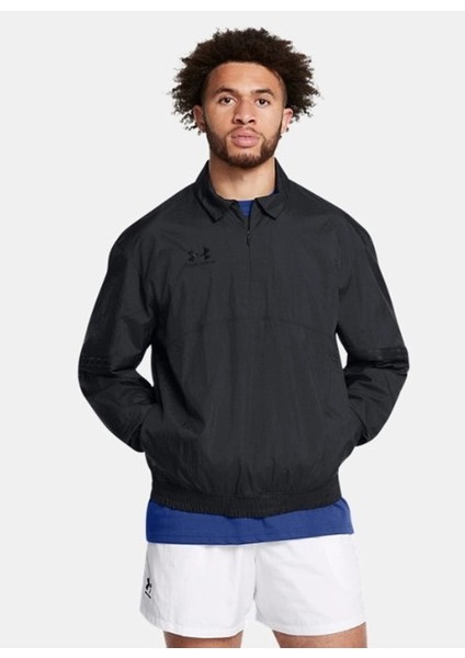 1387923-001 Ua M's 96 Terrace Drill Fermuarlı Yaka Loose Fit Siyah Erkek Sweatshirt