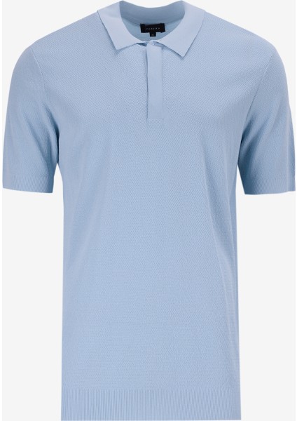 Açık Mavi Erkek Regular Fit Jakarlı Kazak FC5SM-KZK 2565