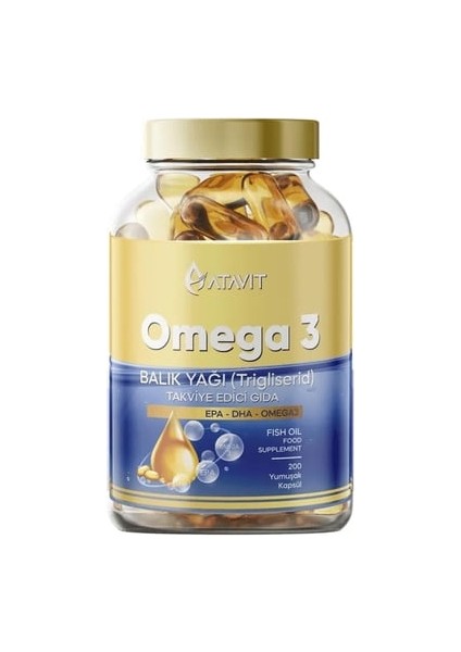 Omega 3 Balık Yağı 200 Yumuşak Kapsül