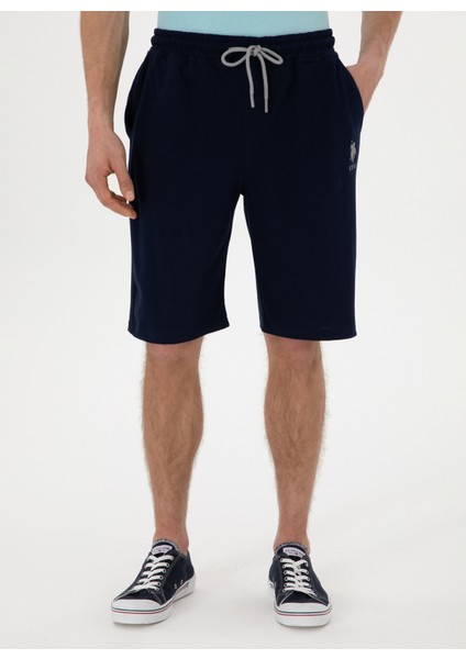 Lacivert Lastikli Bel Regular Fit Erkek Sweat Şort Marko fiyatları