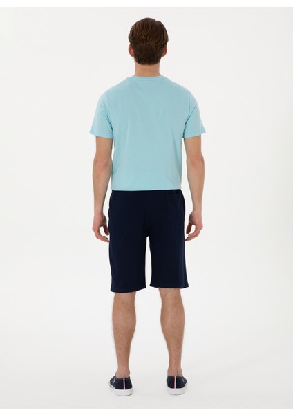 Lacivert Lastikli Bel Regular Fit Erkek Sweat Şort Marko fırsatları