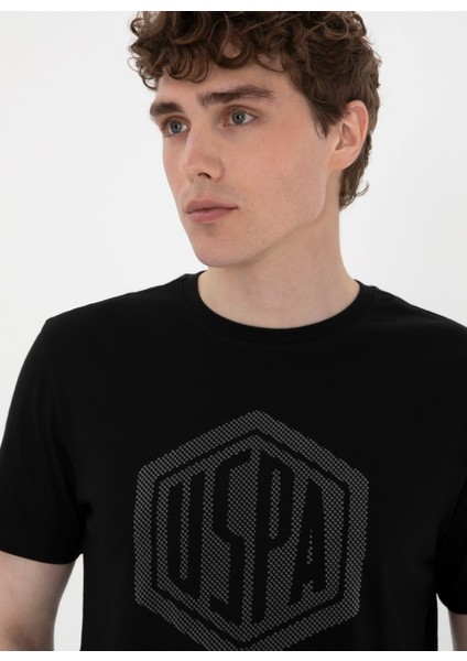 Bisiklet Yaka Siyah Erkek T-Shirt Gaston