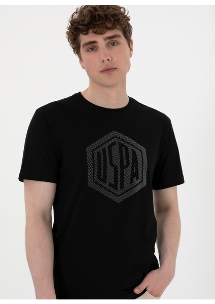 Bisiklet Yaka Siyah Erkek T-Shirt Gaston