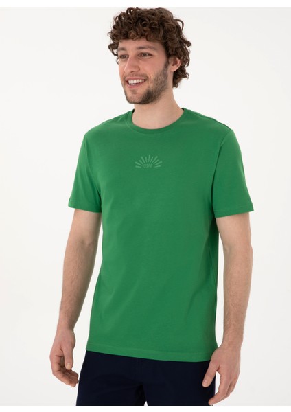 Bisiklet Yaka Yeşil Erkek T-Shirt Lenhar modelleri