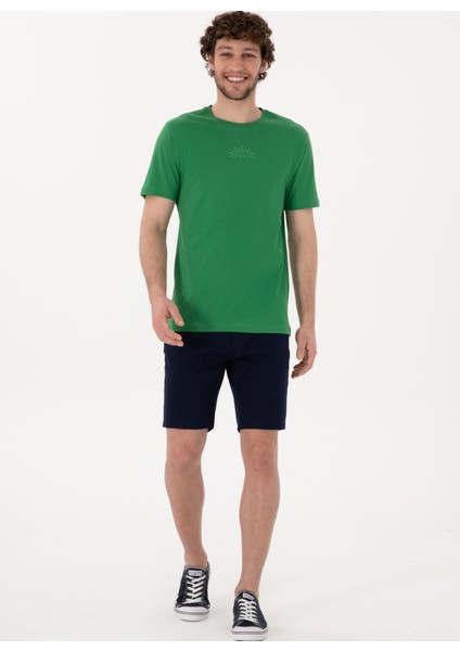 Bisiklet Yaka Yeşil Erkek T-Shirt Lenhar fırsatları