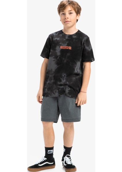 Desenli Siyah Erkek Çocuk T-Shirt EQBZT04840-FROG Rıtual Ss Tee Youth