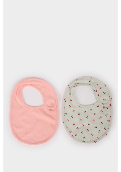 Kız Bebek Desenli 2'li Pamuklu Mama Önlüğü F5053A5NS
