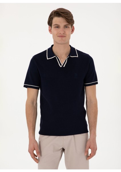 Polo Yaka Slim Fit Lacivert Erkek Kazak Darıus