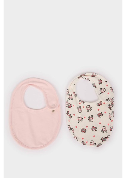 Kız Bebek Desenli 2'li Pamuklu Mama Önlüğü F5053A5NS