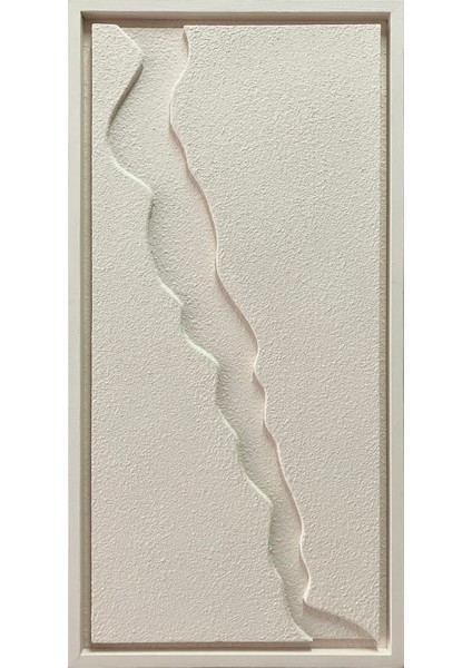 Modern Dekoratif, 3D Kum Dokulu Minimal Soyut Tablo, Evinize Derinlik KATIN-50X100-KREM T3D3-31006 fiyatları