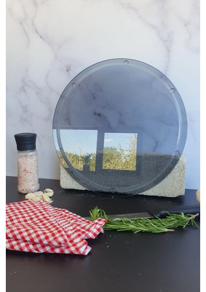 Kanallı Cam Kesme Tahtası - Cam Kesme Tablası | Füme Cam | ÇAP32CM | Patentli Ürün modelleri