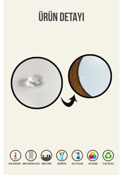 Kanallı Cam Kesme Tahtası - Cam Kesme Tablası | Füme Cam | ÇAP32CM | Patentli Ürün indirimleri