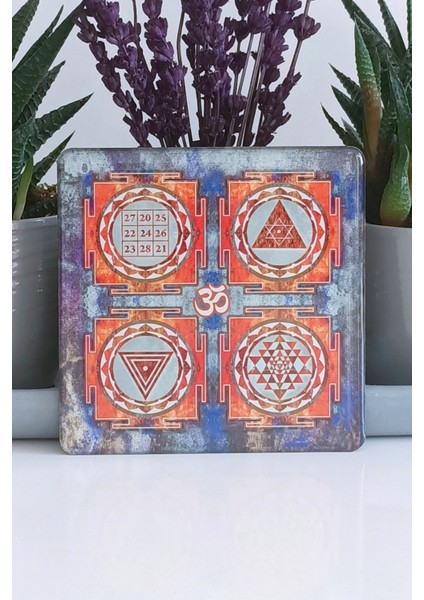 Sri Kubera Ganesha Kali Yantra Aum Om Dekoratif Obje, Magnet, Bardak Altlığı